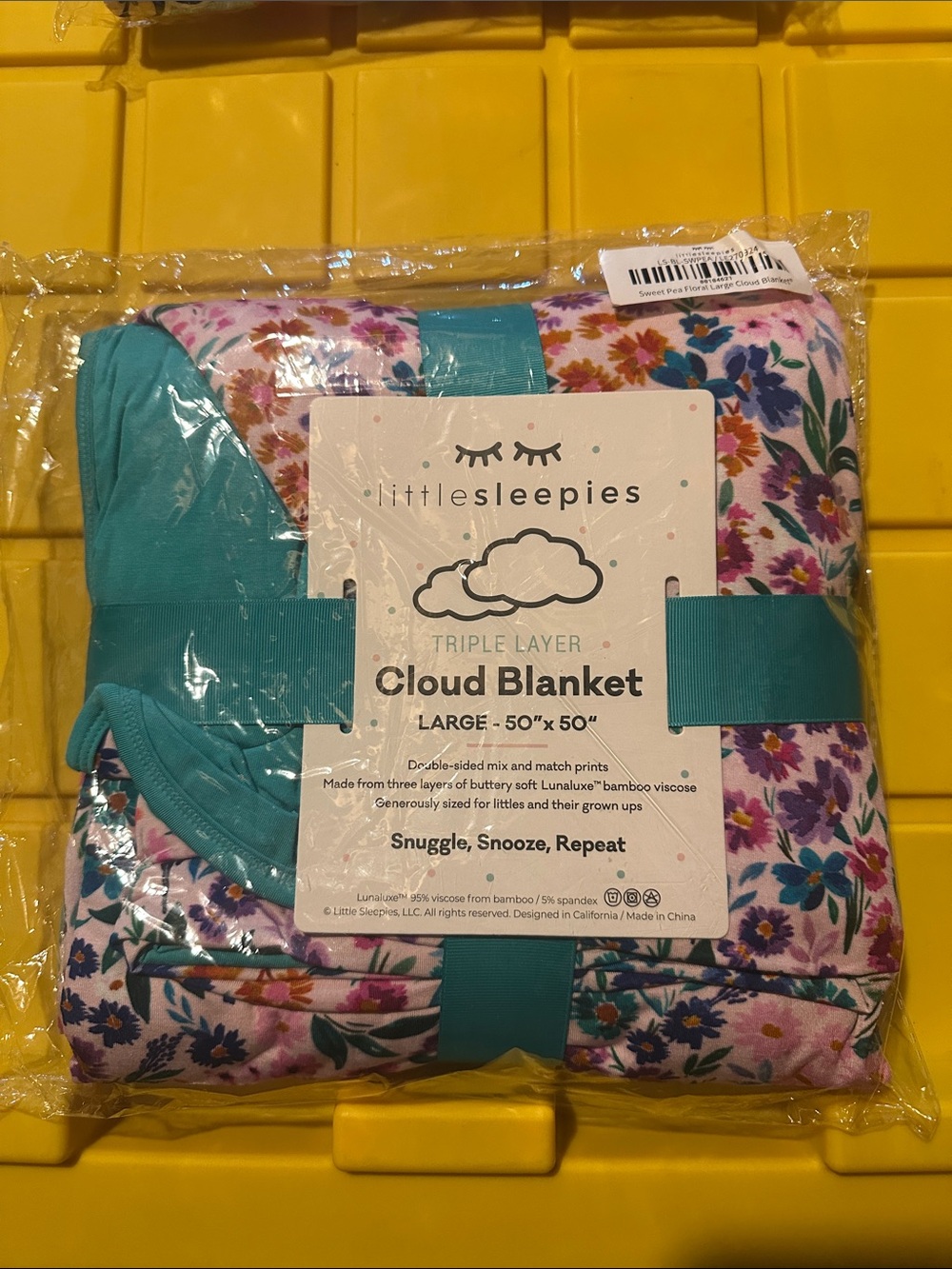 Little Sleepies Sweet Pea Floral Large Cloud Blanket
